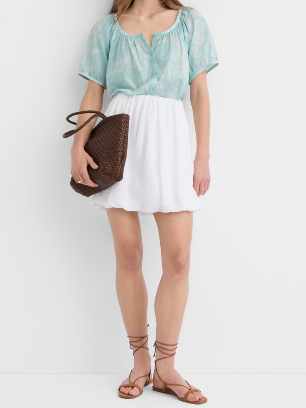 NWT LOFT White Bubble Mini Skirt